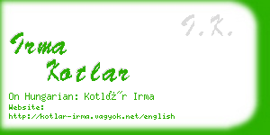 irma kotlar business card